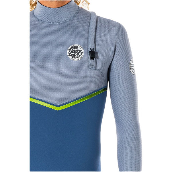 2022 Rip Curl Männer E-Bomb 4/3mm Zip-frei Neoprenanzug WSMYQS - Blue Grey